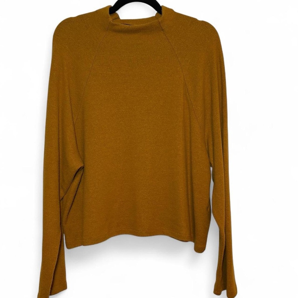 Mustard Yellow H&M Mock Neck Lightweight Sweater